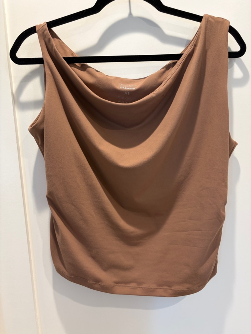 Draped One Shoulder Tank Top in Taupe